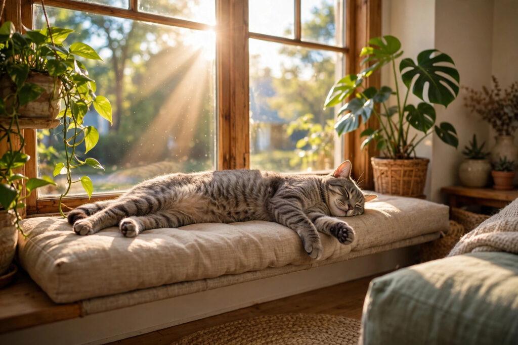 Creating a cozy space for your cat with a warm comfortable cat bed