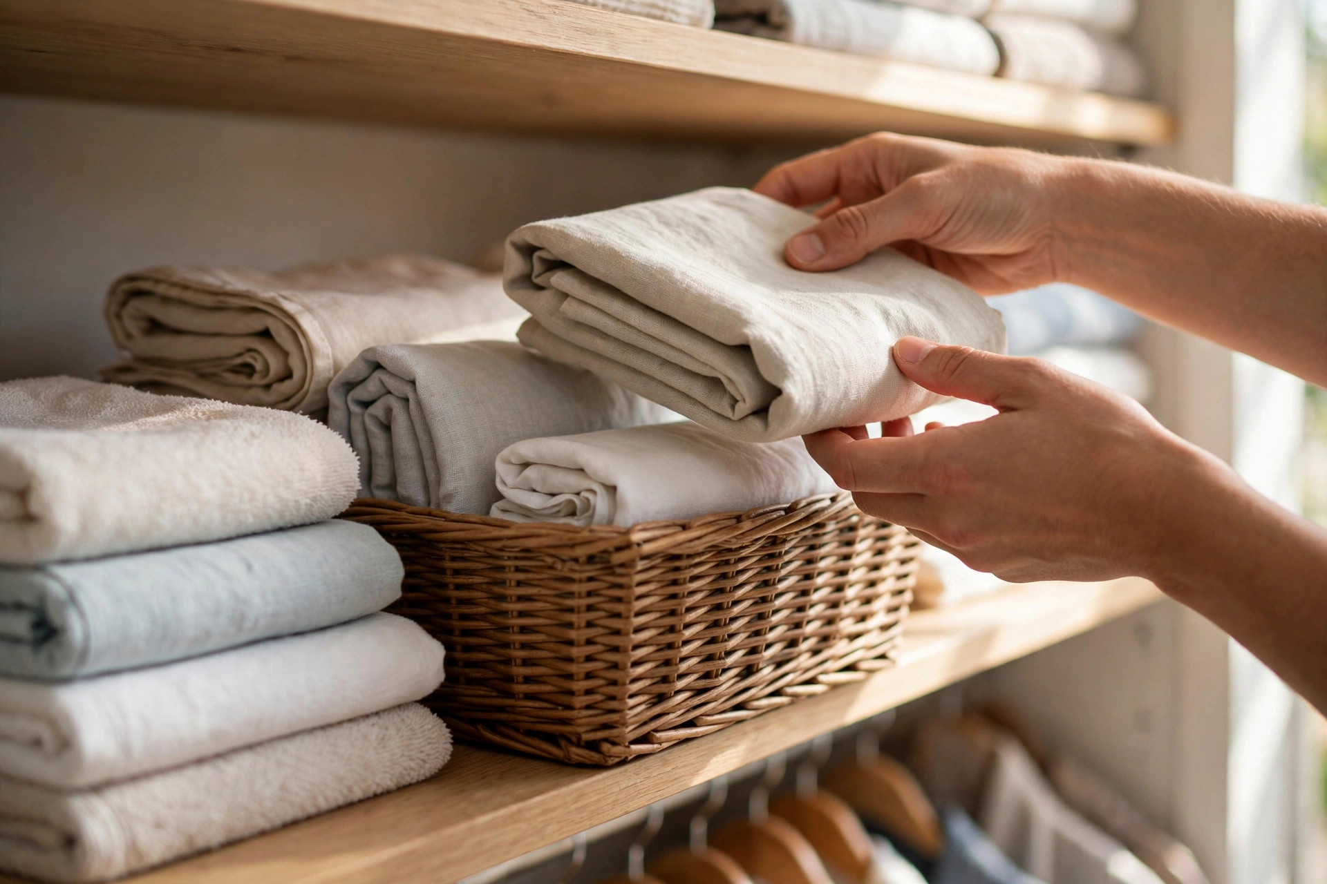 Organized closet and entryway using simple home organization ideas